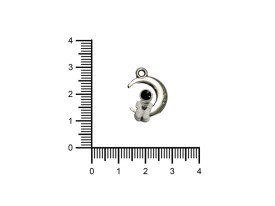 Dije Esmaltado Astronauta con Luna Plateada 